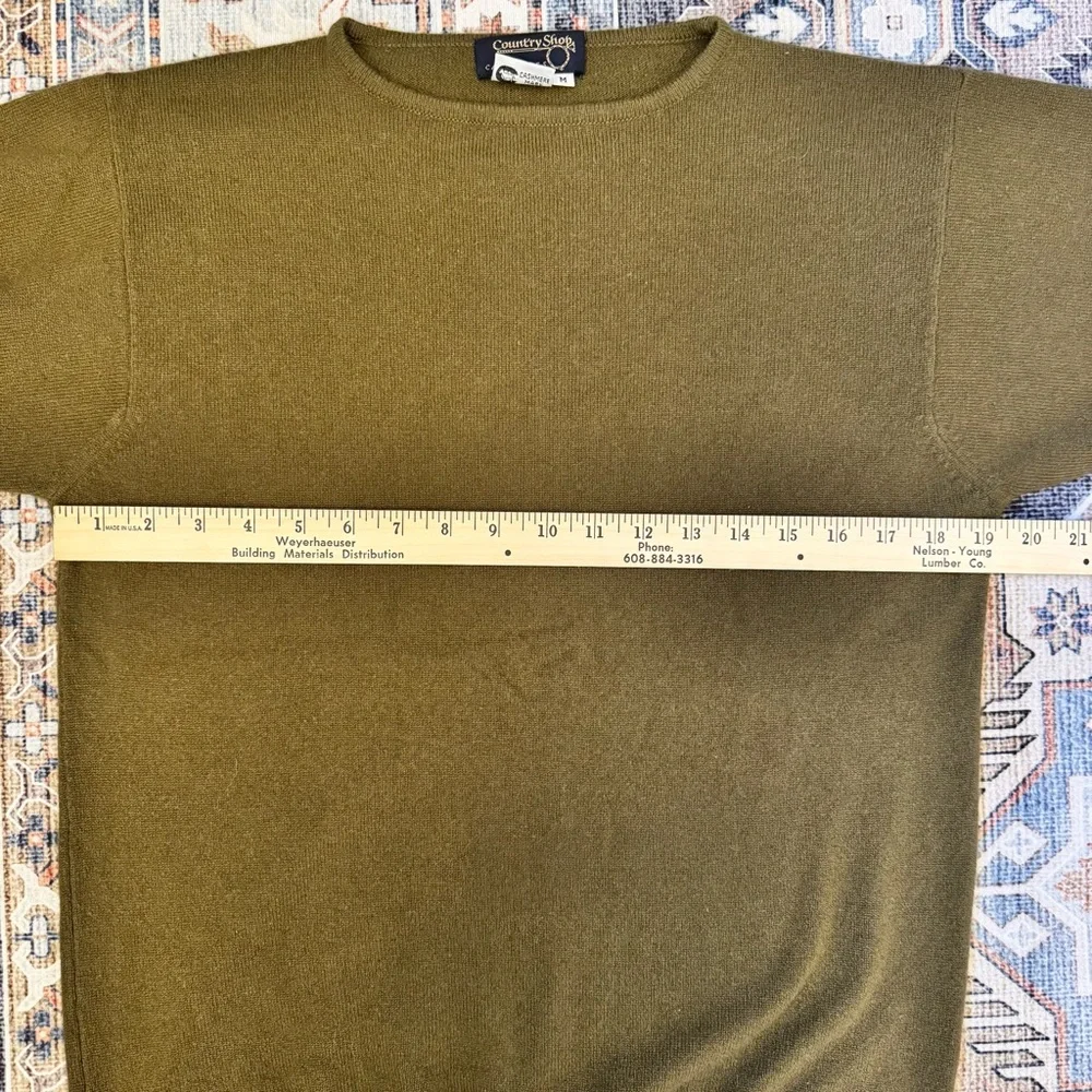 Vintage Country Shop Cashmeres Women’s 100% Pure Cashmere Green Sweater Size M - Picture 8 of 11